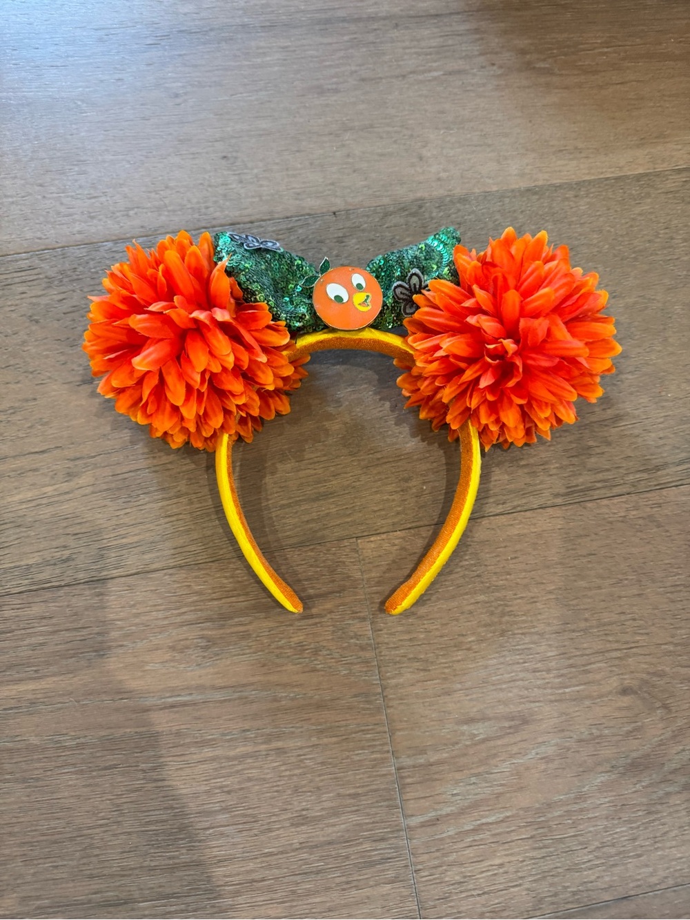 Disney Parks Epcot Flower & Garden Orange Bird Pom Pom Ears